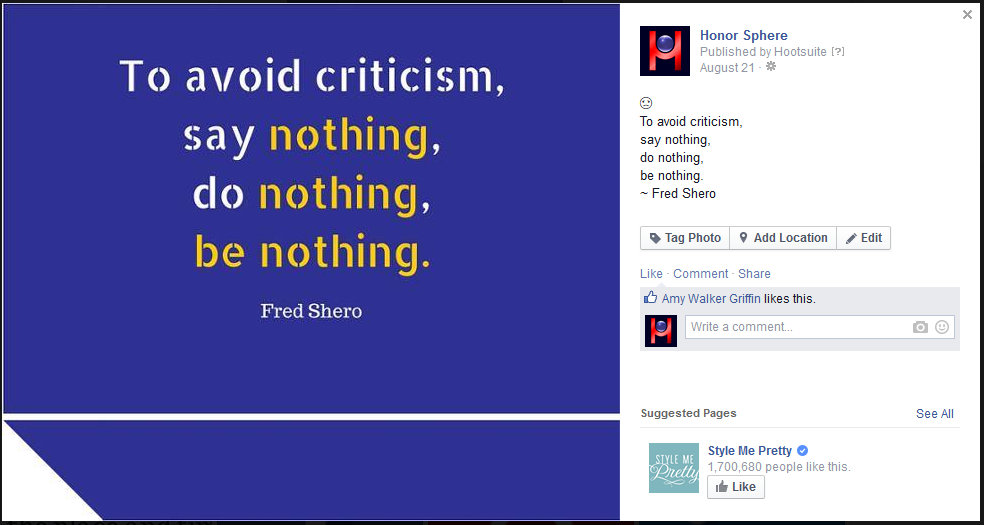 To avoid criticism, say nothing, do nothing, be nothing. ~ Fred Shero