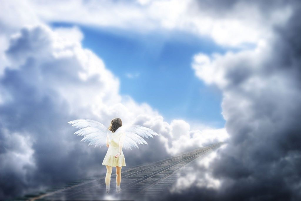 Angel Light Shadow Clouds Blue 